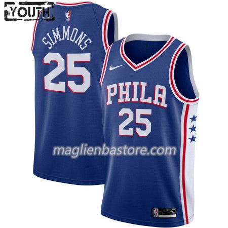 Maglia NBA Philadelphia 76ers Ben Simmons 25 Nike 2019-20 Icon Edition Swingman - Bambino